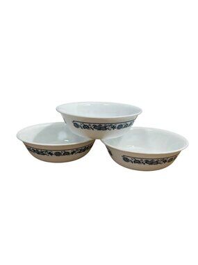 Vtg Corelle Old Town Blue Onion Cereal Soup Salad Bowls 6.25 inch Set 3 Corning